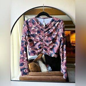 REVOLVE A.L.C | BNWT paisley ruched bathing suit top | size large